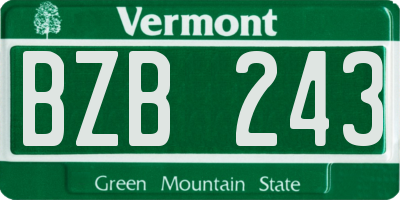 VT license plate BZB243