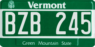 VT license plate BZB245