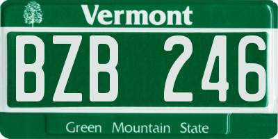 VT license plate BZB246