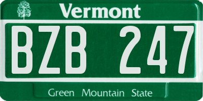 VT license plate BZB247