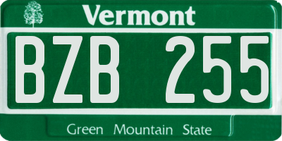 VT license plate BZB255