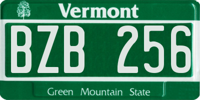 VT license plate BZB256