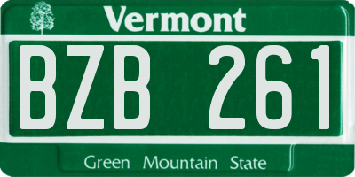 VT license plate BZB261