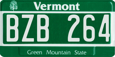 VT license plate BZB264