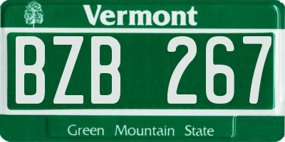 VT license plate BZB267