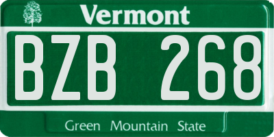 VT license plate BZB268