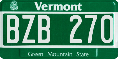 VT license plate BZB270