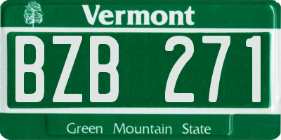 VT license plate BZB271