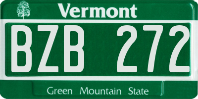 VT license plate BZB272