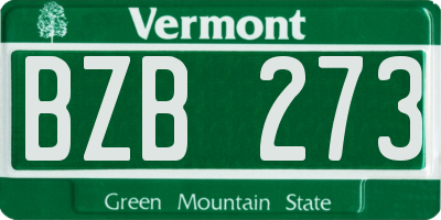 VT license plate BZB273