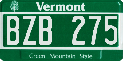 VT license plate BZB275