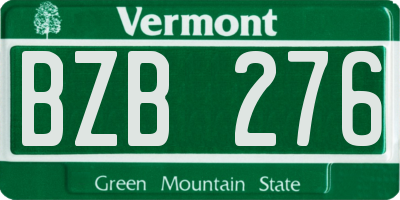 VT license plate BZB276