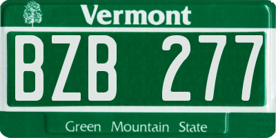 VT license plate BZB277