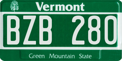 VT license plate BZB280