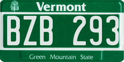 VT license plate BZB293