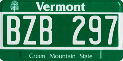 VT license plate BZB297
