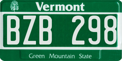 VT license plate BZB298