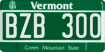VT license plate BZB300