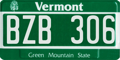 VT license plate BZB306