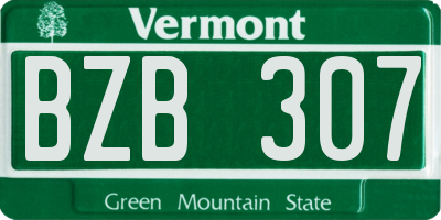 VT license plate BZB307