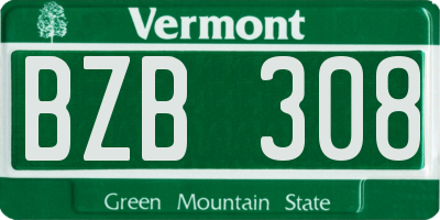 VT license plate BZB308