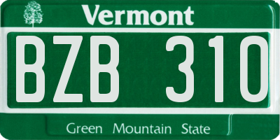 VT license plate BZB310