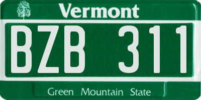 VT license plate BZB311