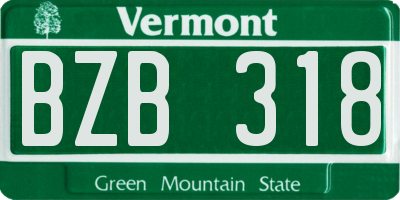 VT license plate BZB318