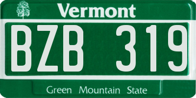 VT license plate BZB319