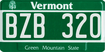 VT license plate BZB320