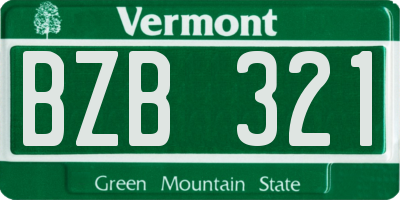 VT license plate BZB321