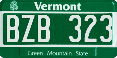 VT license plate BZB323
