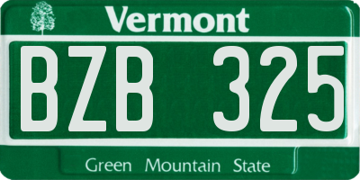 VT license plate BZB325