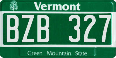 VT license plate BZB327