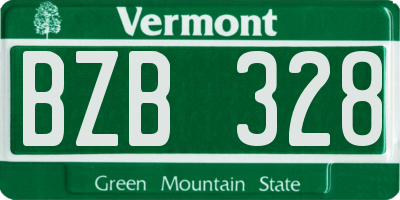 VT license plate BZB328