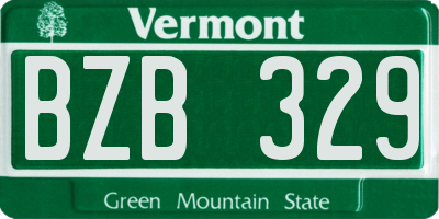 VT license plate BZB329