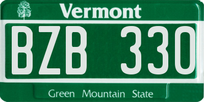 VT license plate BZB330