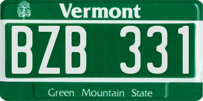 VT license plate BZB331