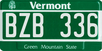 VT license plate BZB336