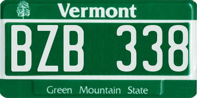 VT license plate BZB338