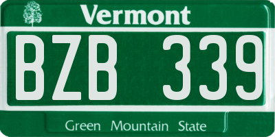 VT license plate BZB339