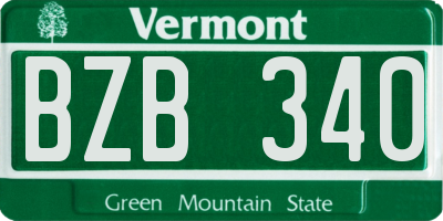 VT license plate BZB340