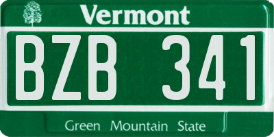 VT license plate BZB341