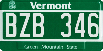 VT license plate BZB346