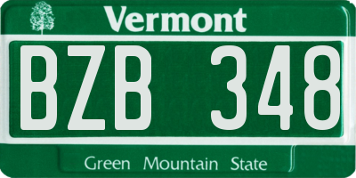 VT license plate BZB348