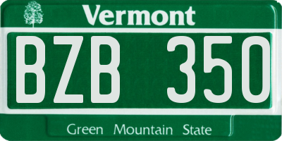 VT license plate BZB350