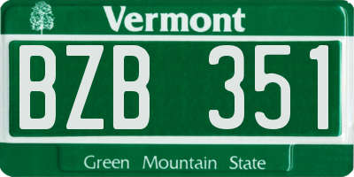 VT license plate BZB351