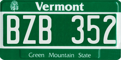 VT license plate BZB352