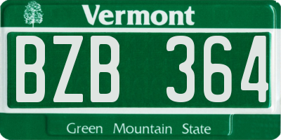 VT license plate BZB364
