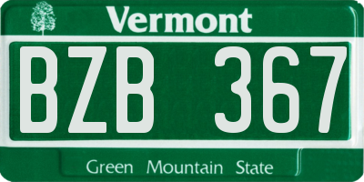 VT license plate BZB367